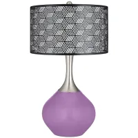 African Violet Black Metal Shade Spencer Table Lamp