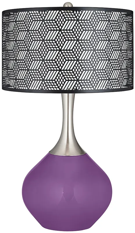 Passionate Purple Black Metal Shade Spencer Table Lamp