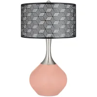 Mellow Coral Black Metal Shade Spencer Table Lamp