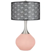 Rose Pink Black Metal Shade Spencer Table Lamp