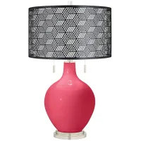 Eros Pink Toby Table Lamp With Black Metal Shade
