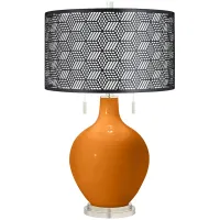 Cinnamon Spice Toby Table Lamp With Black Metal Shade