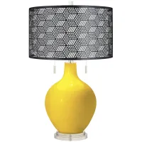 Citrus Toby Table Lamp With Black Metal Shade