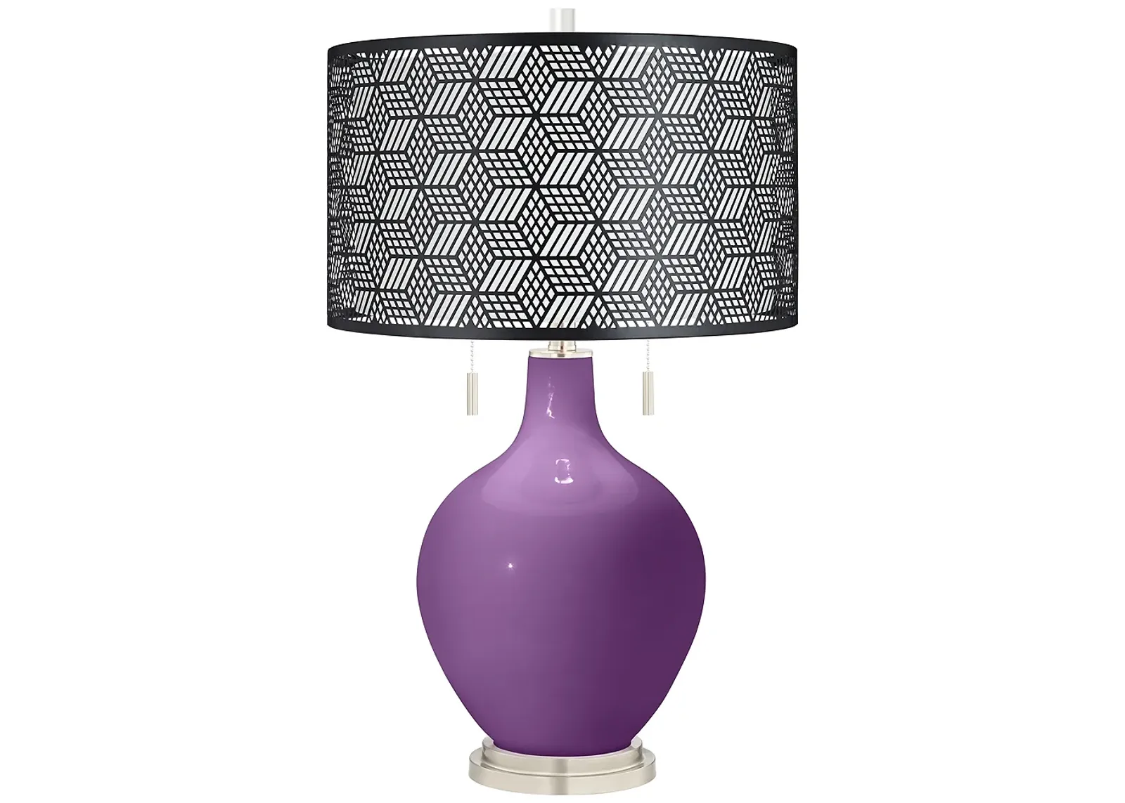 Passionate Purple Toby Table Lamp With Black Metal Shade