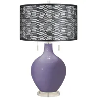 Purple Haze Toby Table Lamp With Black Metal Shade