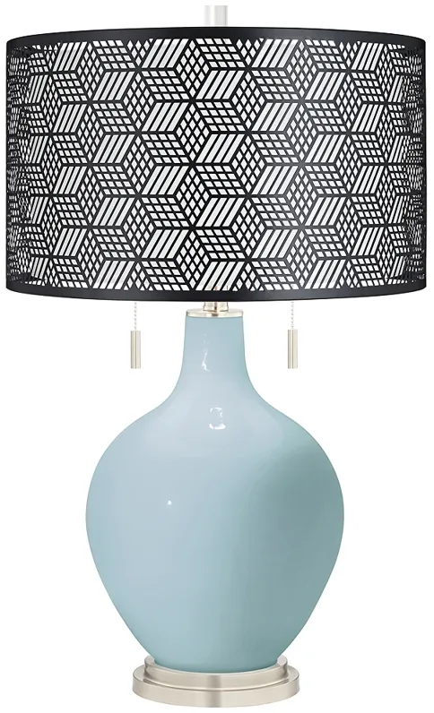 Vast Sky Toby Table Lamp With Black Metal Shade