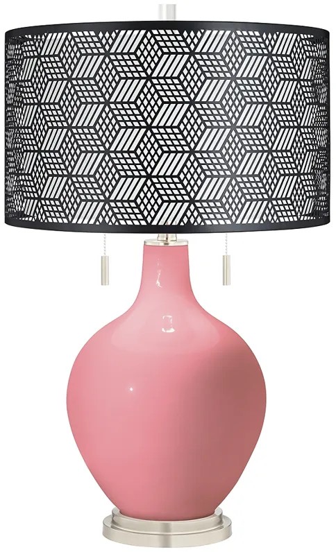 Haute Pink Toby Table Lamp With Black Metal Shade