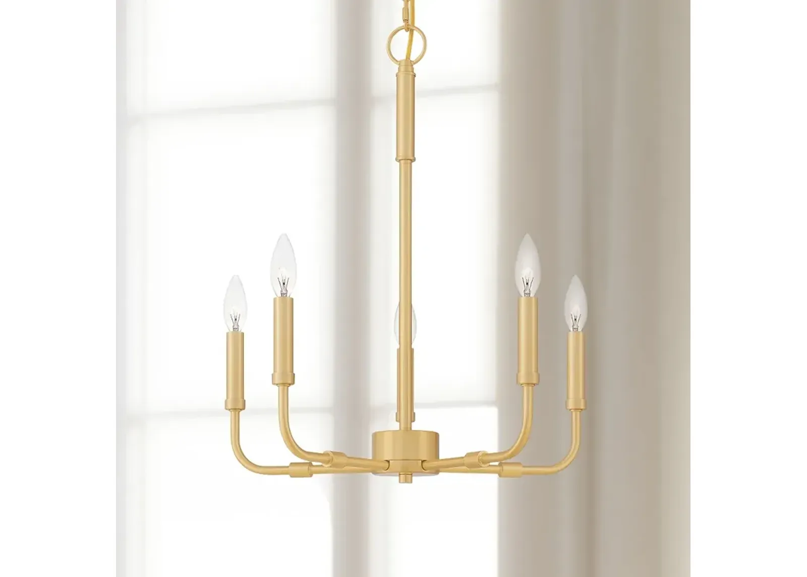 Quoizel Abner 18" Wide Aged Brass 5-Light Candelabra Chandelier