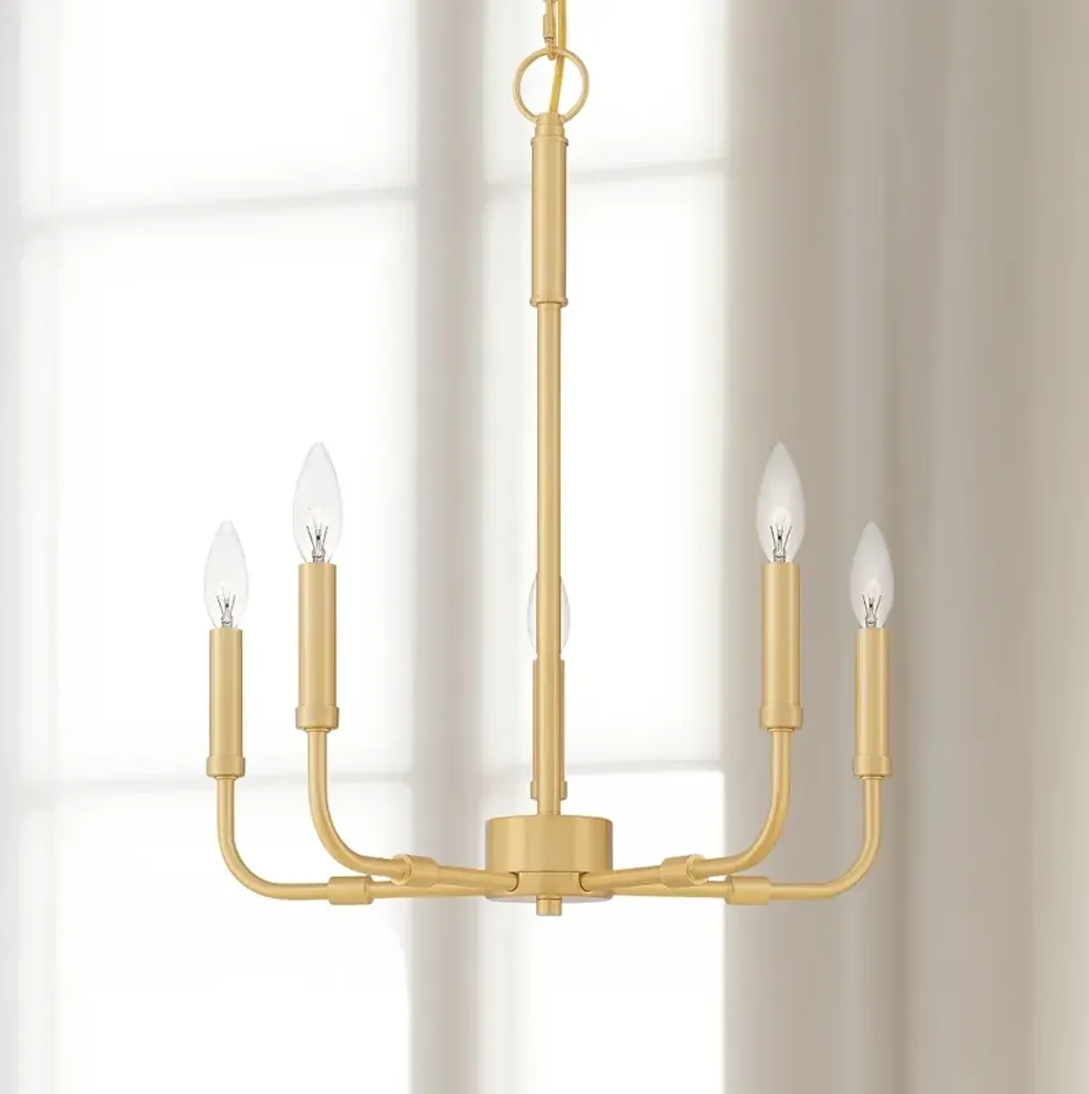 Quoizel Abner 18" Wide Aged Brass 5-Light Candelabra Chandelier