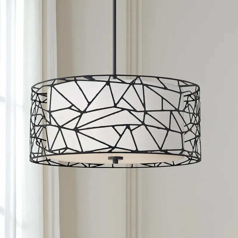 Quoizel Newcastle 23 1/2" Wide Matte Black 4-Light Pendant