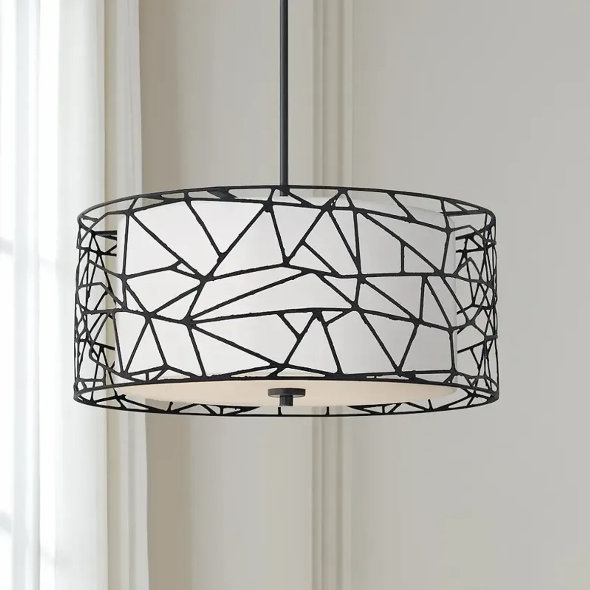 Quoizel Newcastle 23 1/2" Wide Matte Black 4-Light Pendant