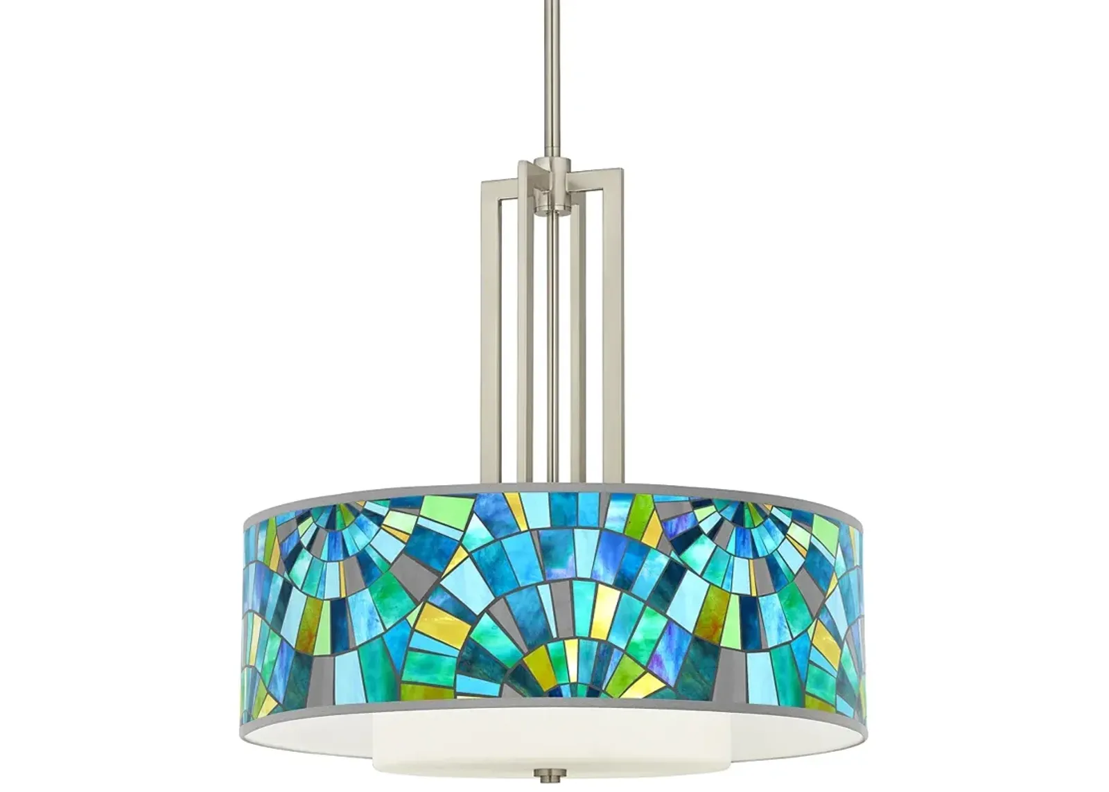 Lagos Mosaic Carey 24" Brushed Nickel 4-Light Chandelier