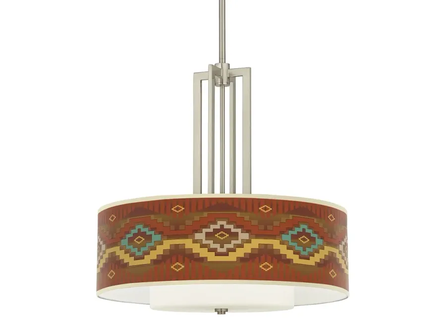 Southwest Sienna Carey 24" Brushed Nickel 4-Light Chandelier