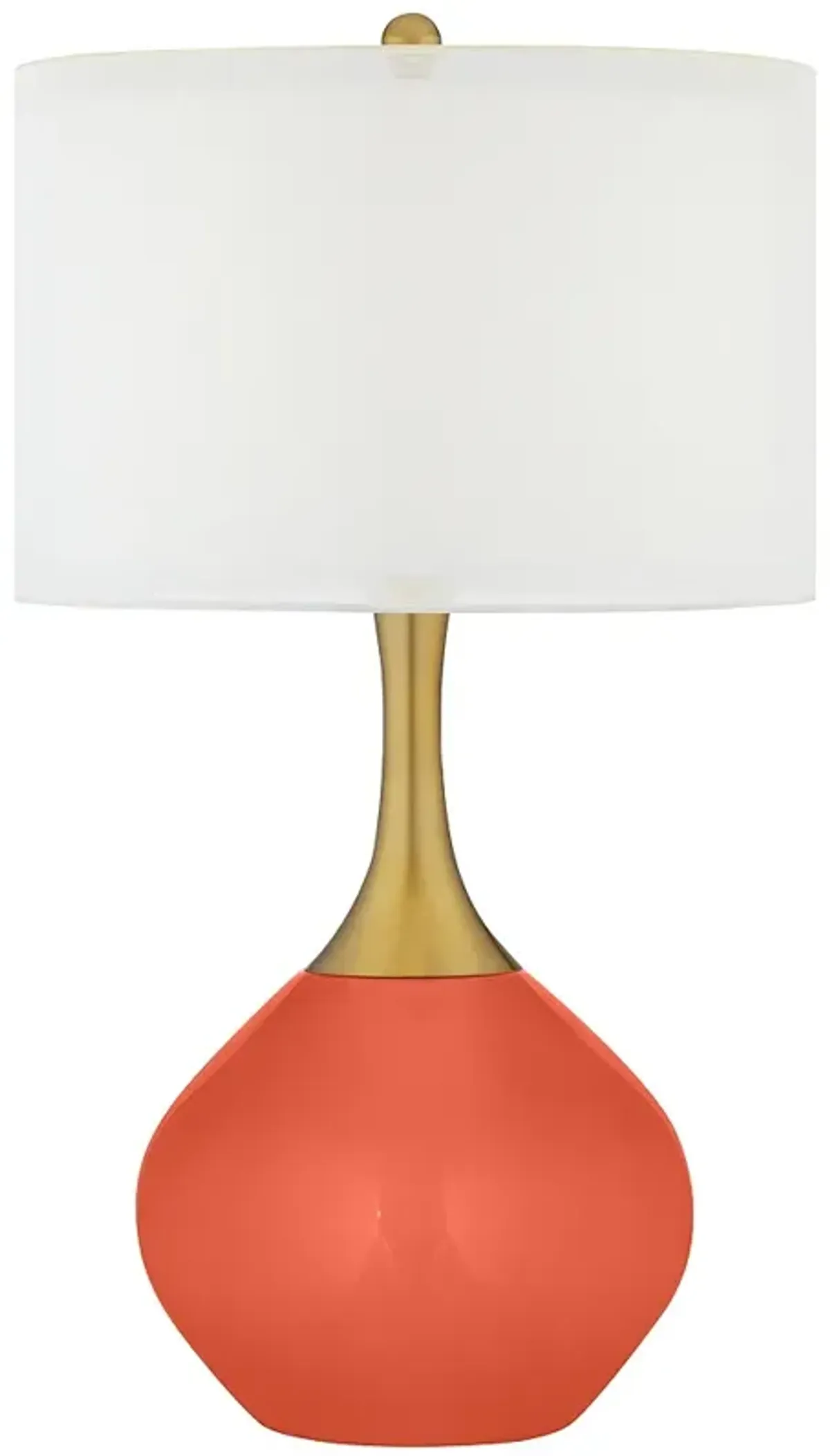 Color Plus Nickki Brass 30 1/2" High Modern Daring Orange Table Lamp