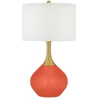 Daring Orange Nickki Brass Modern Table Lamp