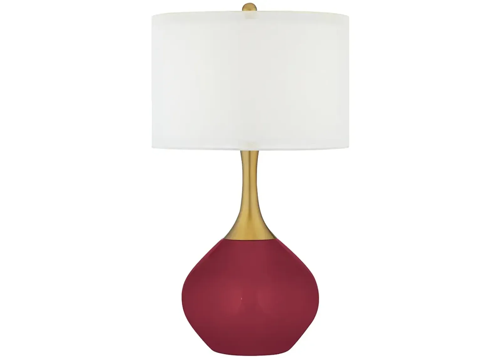 Color Plus Nickki Brass 30 1/2" Antique Red Modern Glass Table Lamp