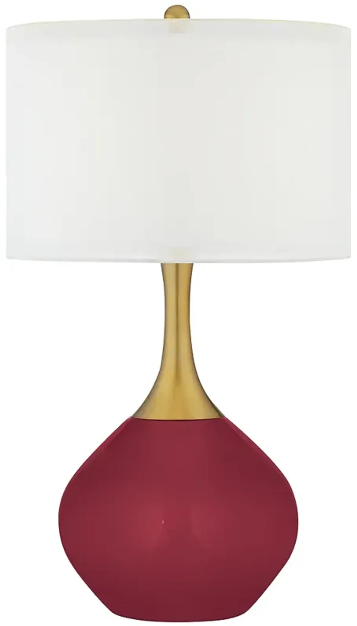 Color Plus Nickki Brass 30 1/2" Antique Red Modern Glass Table Lamp