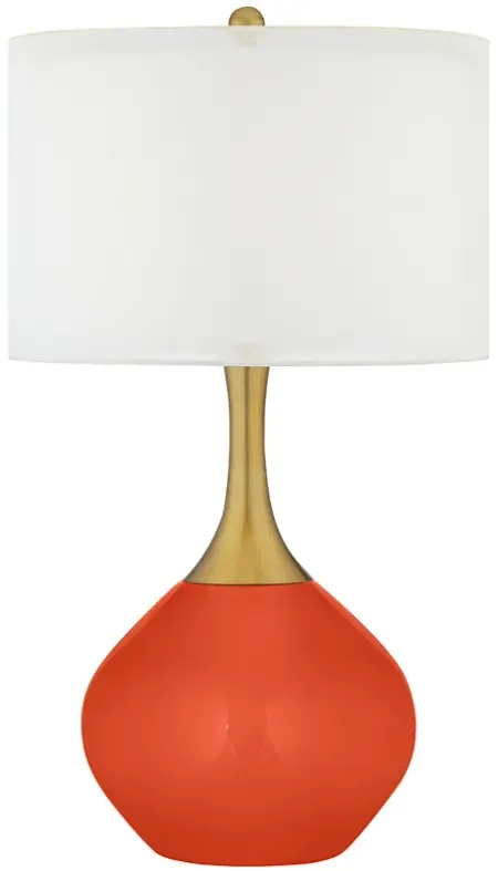 Daredevil Red Nickki Brass Modern Table Lamp