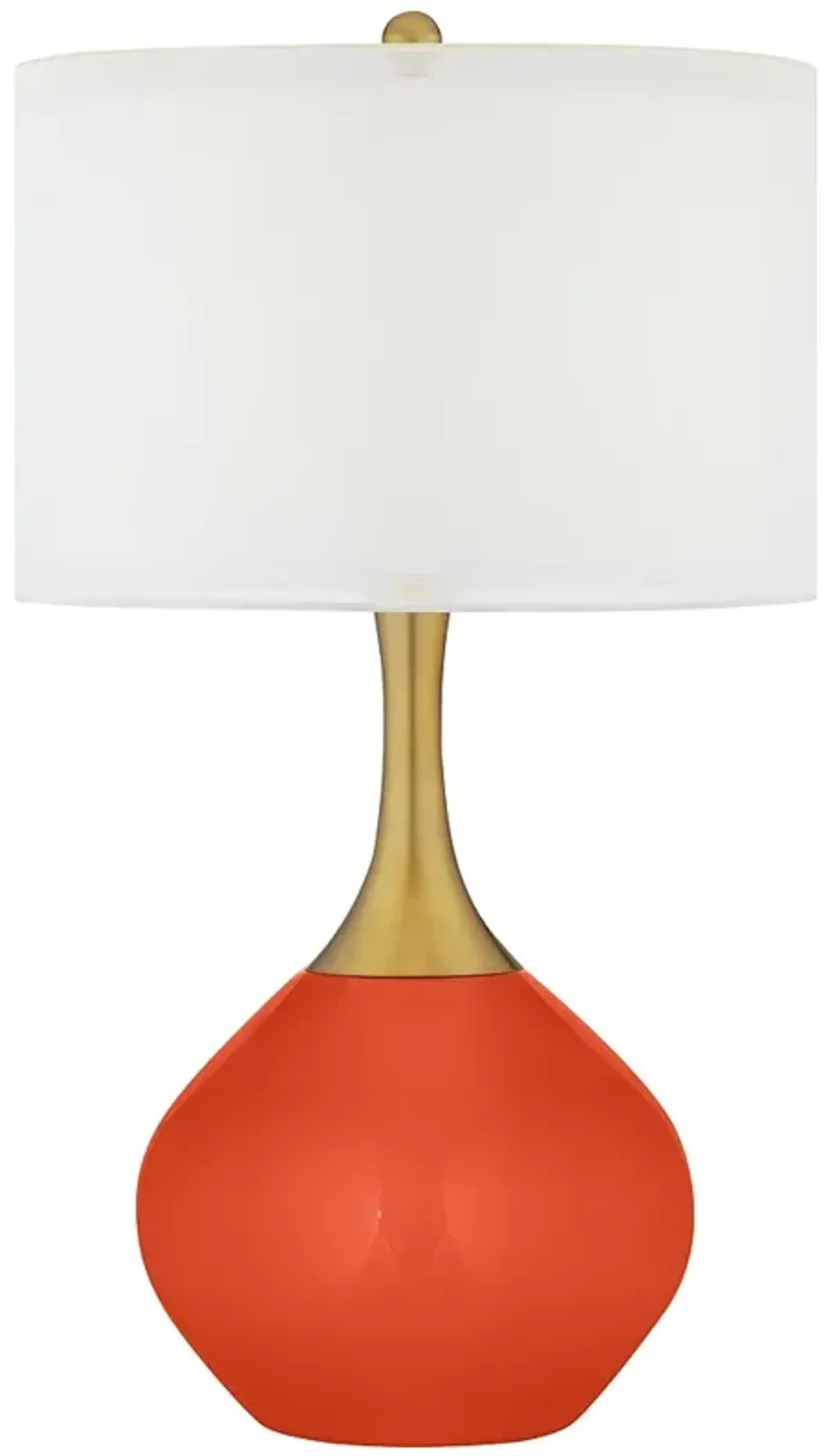 Color Plus Nickki Brass 30 1/2" High Daredevil Red Modern Table Lamp