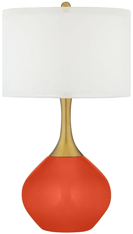 Daredevil Red Nickki Brass Modern Table Lamp