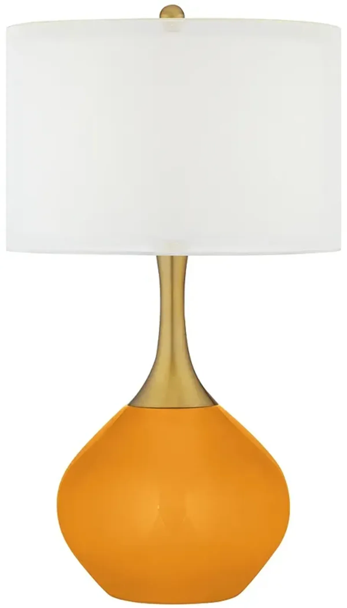Color Plus Nickki Brass 30 1/2" High Carnival Orange Table Lamp