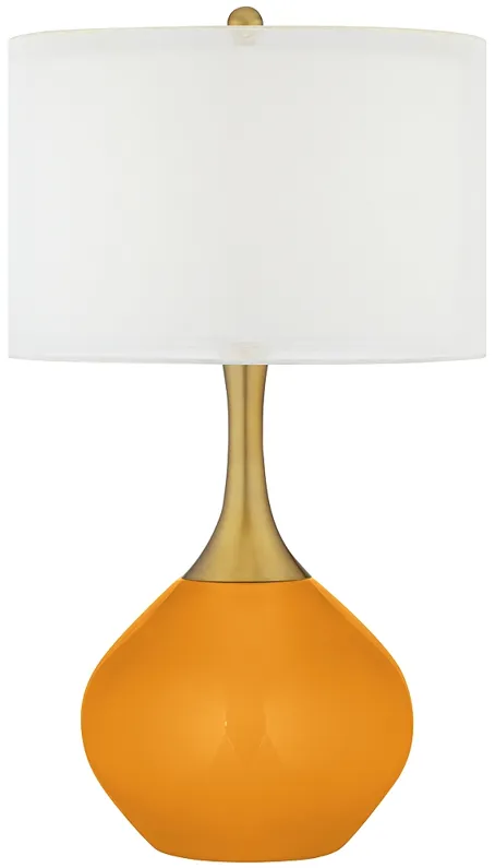 Color Plus Nickki Brass 30 1/2" Carnival Orange Table Lamp