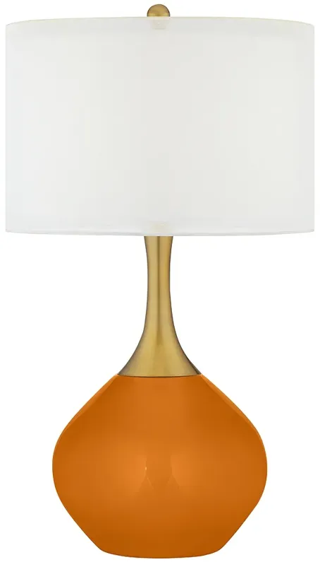 Cinnamon Spice Nickki Brass Table Lamp