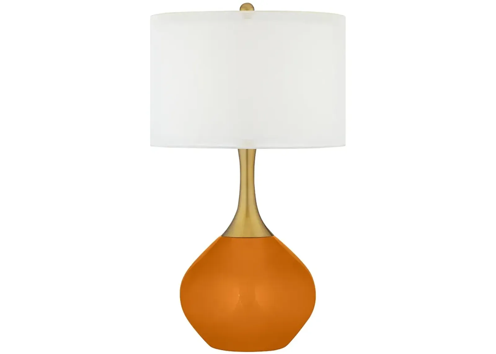 Color Plus Nickki Brass 30 1/2" Cinnamon Spice Orange Table Lamp