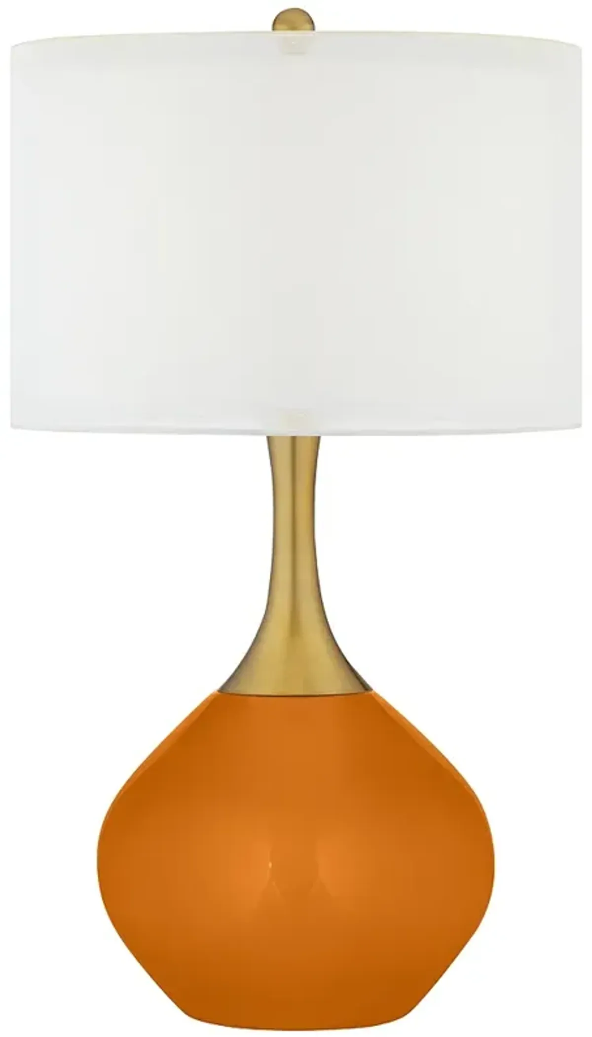 Color Plus Nickki Brass 30 1/2" Cinnamon Spice Orange Table Lamp