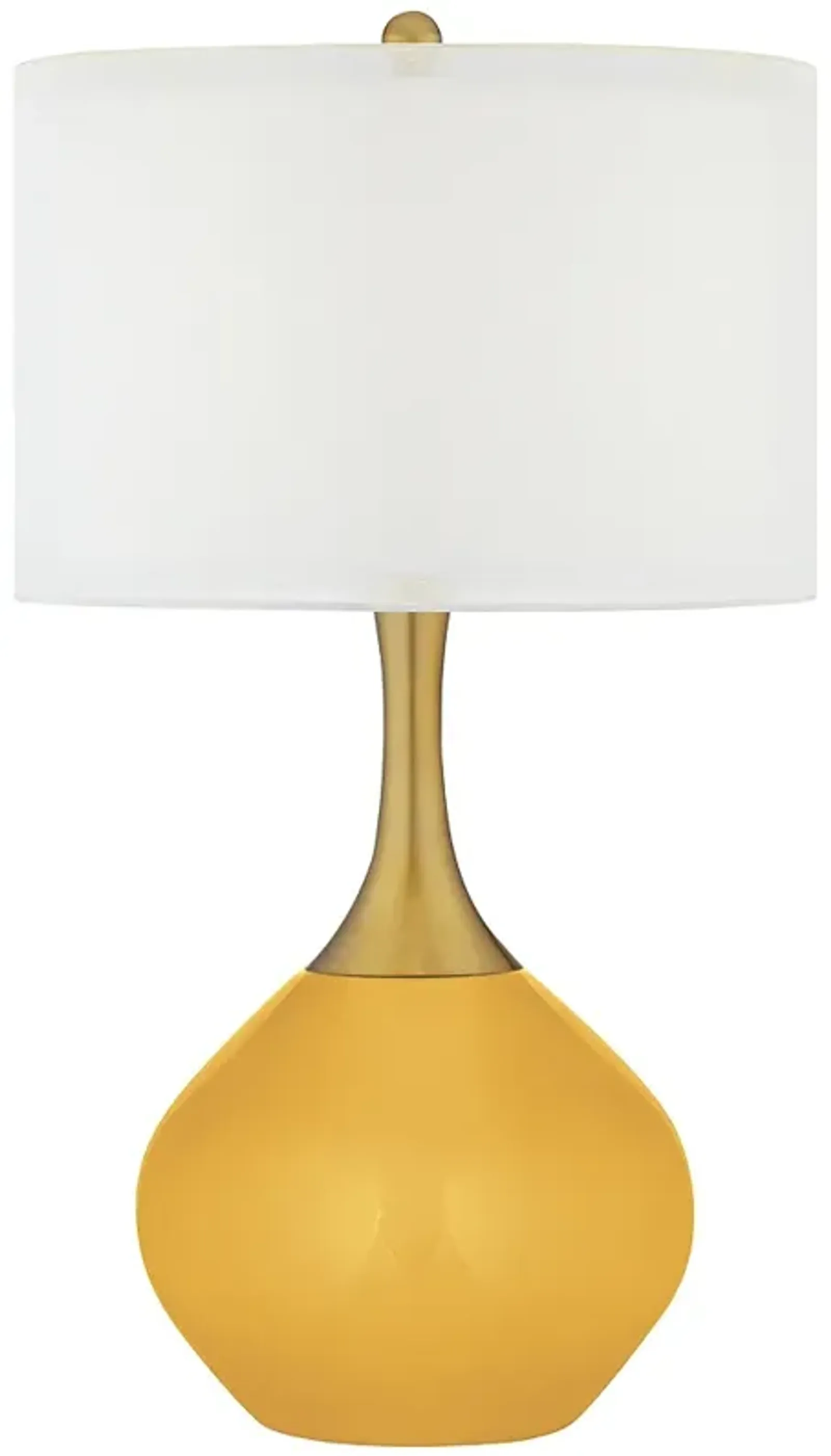 Color Plus Nickki Brass 30 1/2" Modern Goldenrod Yellow Table Lamp