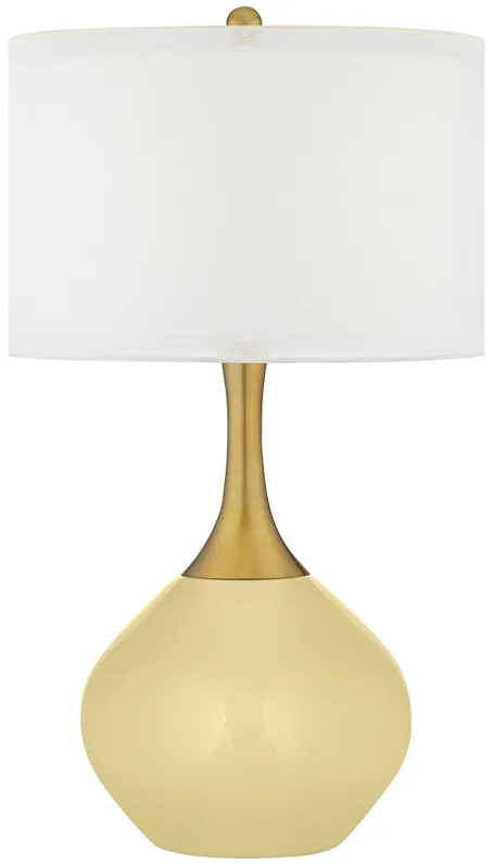 Color Plus Nickki Brass 30 1/2" Modern Butter Up Table Lamp