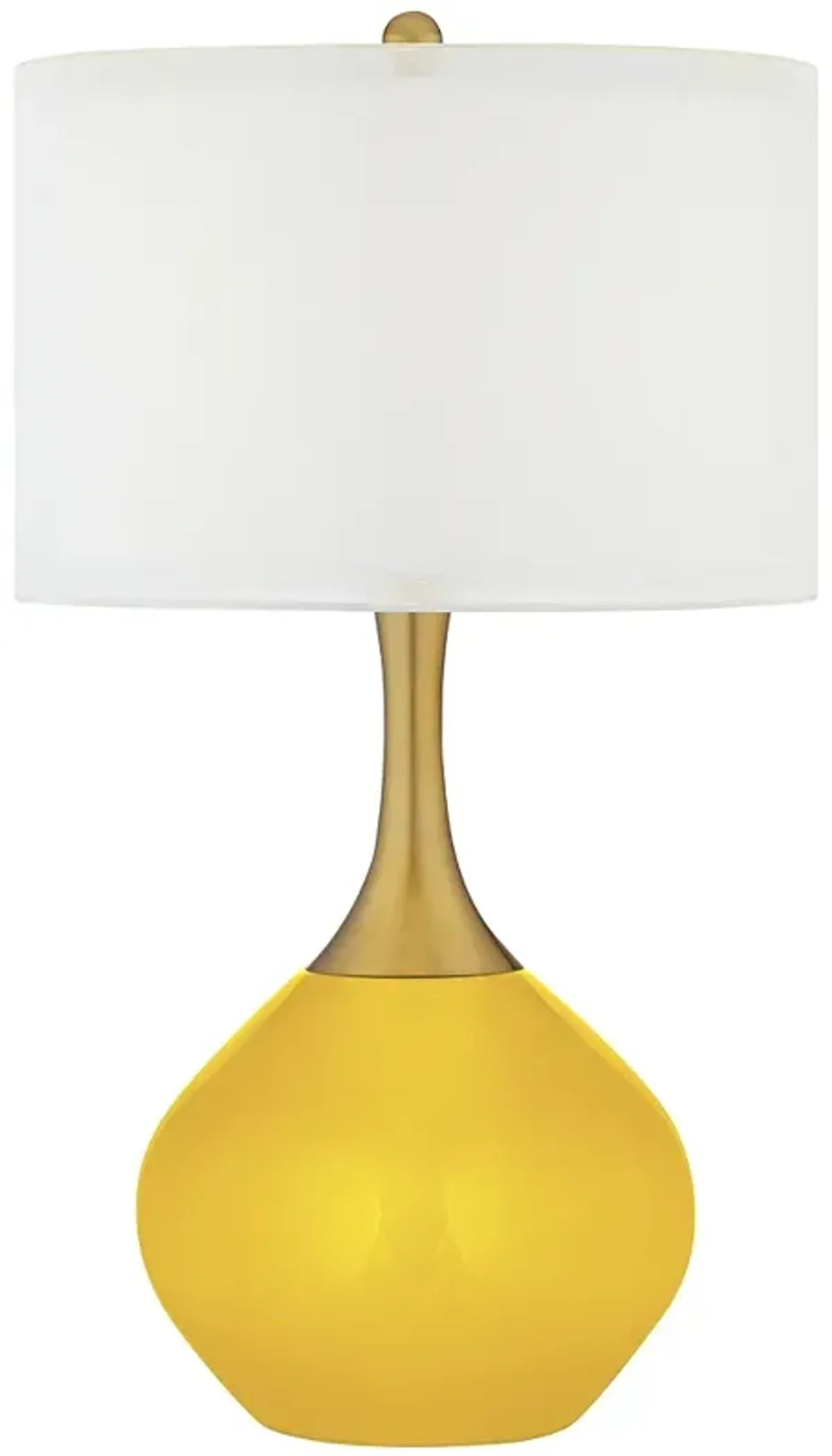 Color Plus Nickki Brass 30 1/2" High Citrus Yellow Modern Table Lamp