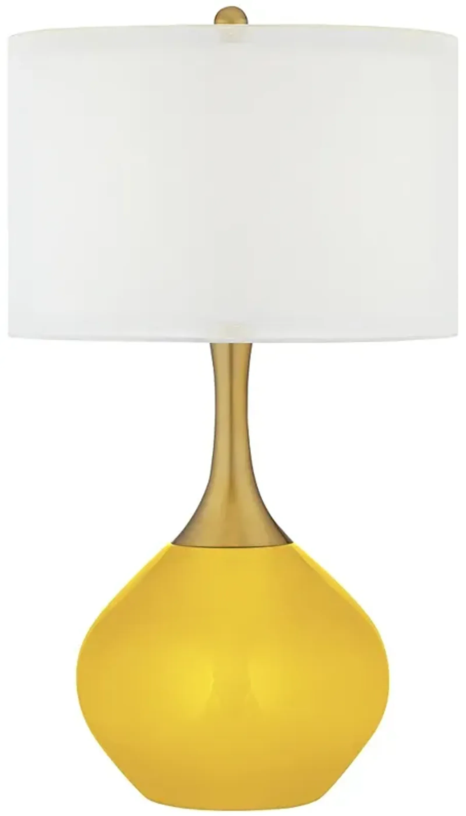 Color Plus Nickki Brass 30 1/2" High Citrus Yellow Modern Table Lamp