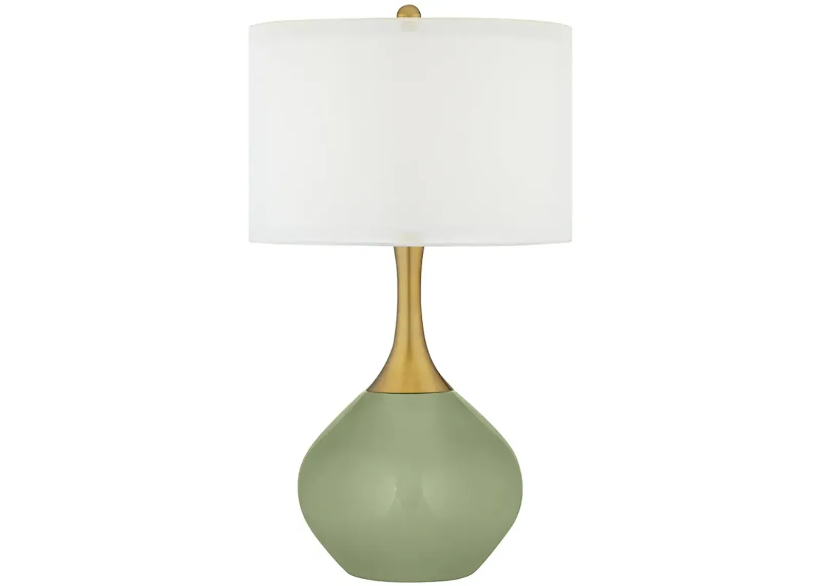 Color Plus Nickki Brass 30 1/2" Modern Majolica Green Table Lamp