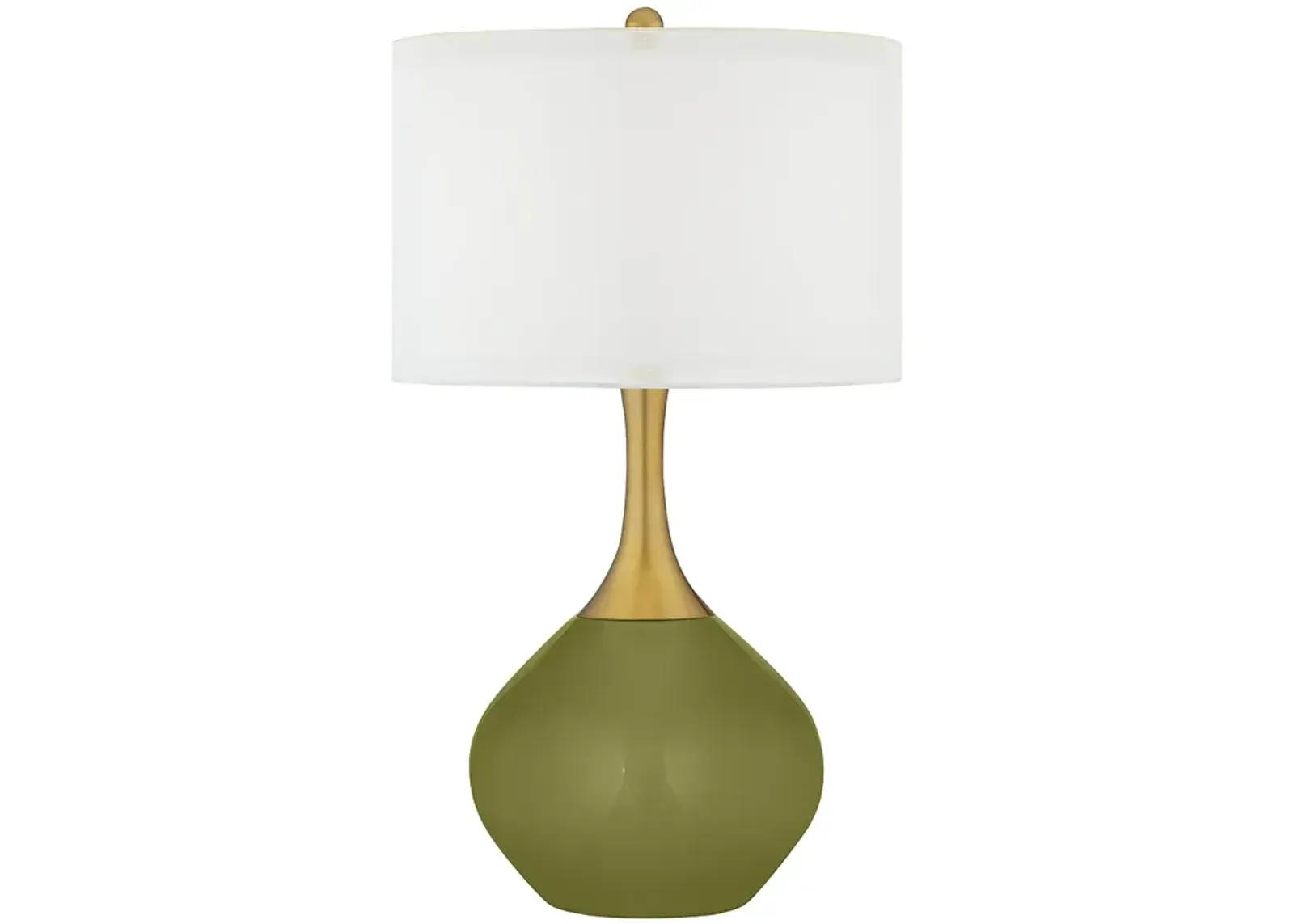 Color Plus Nickki Brass 30 1/2" High Rural Green Glass Table Lamp