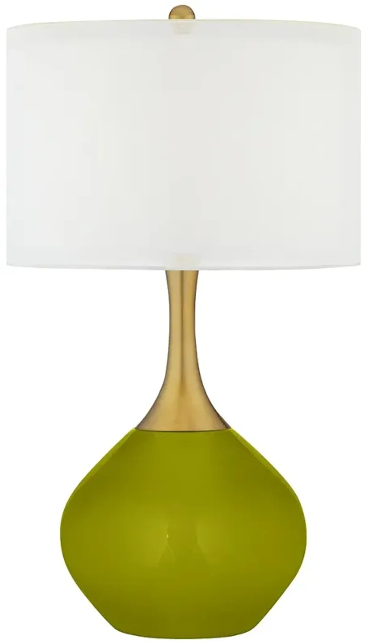 Olive Green Nickki Brass Accent Modern Table Lamp