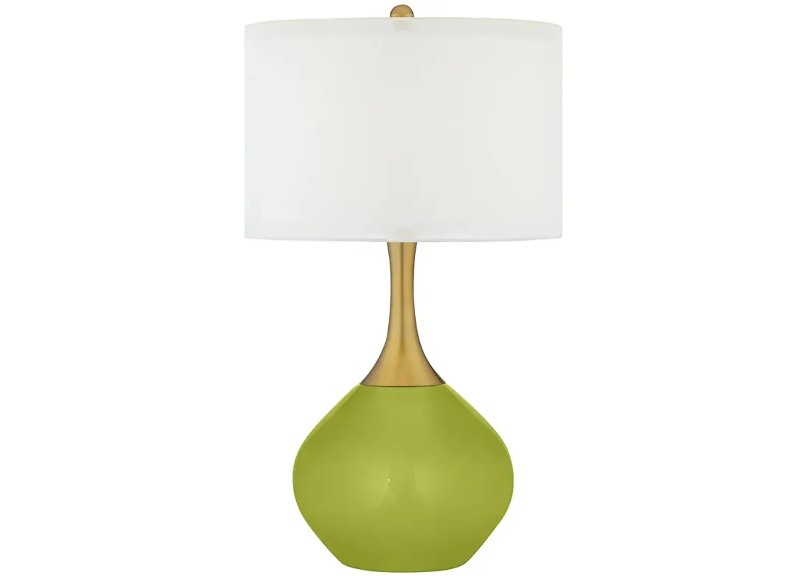 Color Plus Nickki Brass 30 1/2" Modern Parakeet Green Table Lamp