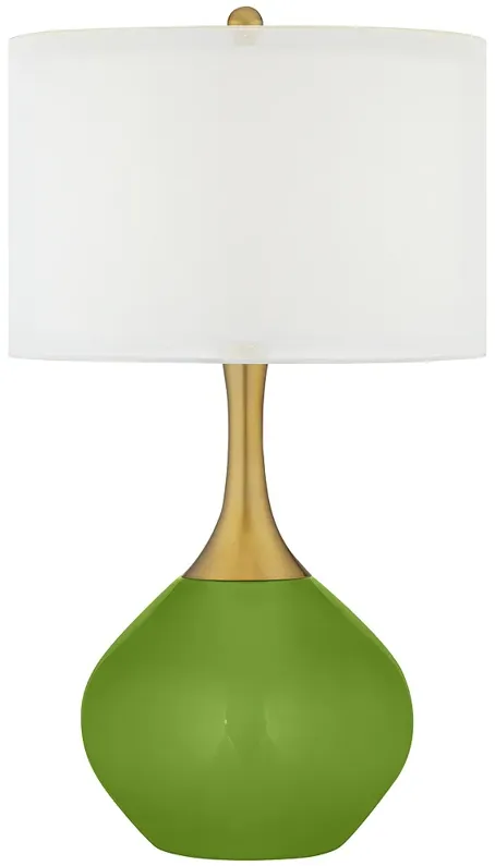 Gecko Green Nickki Brass Modern Table Lamp