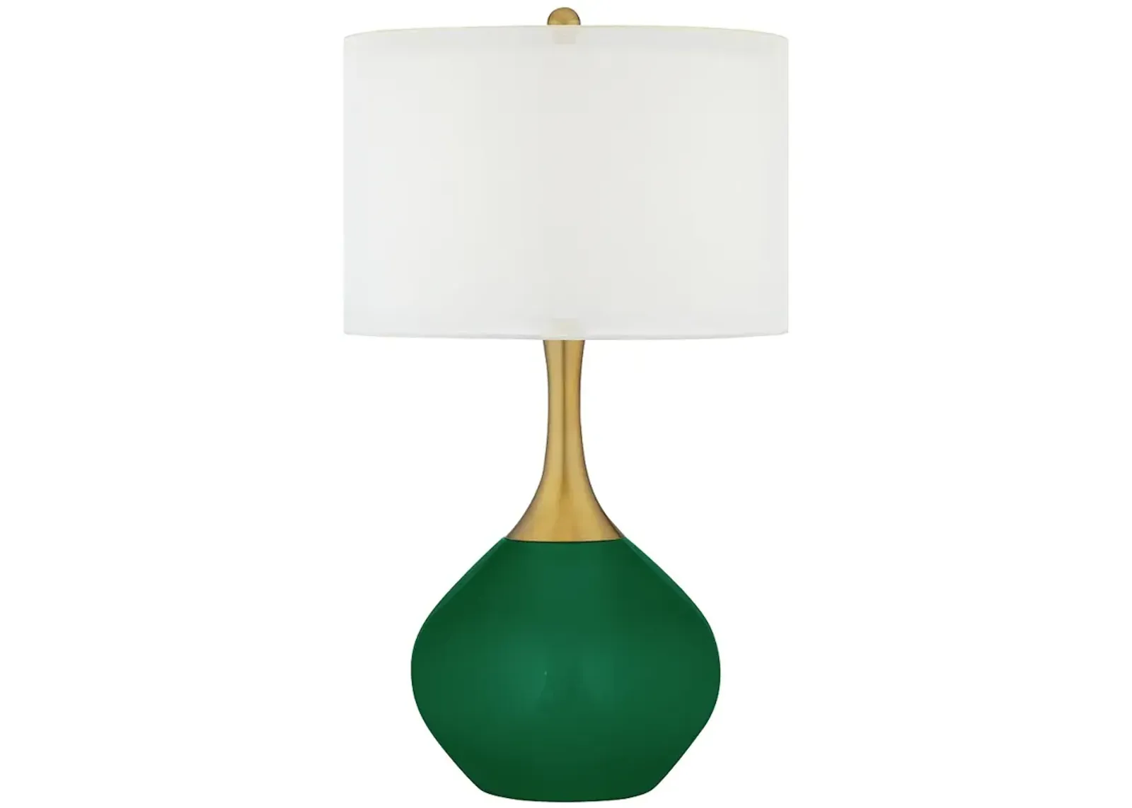 Greens Nickki Brass Modern Green Table Lamp