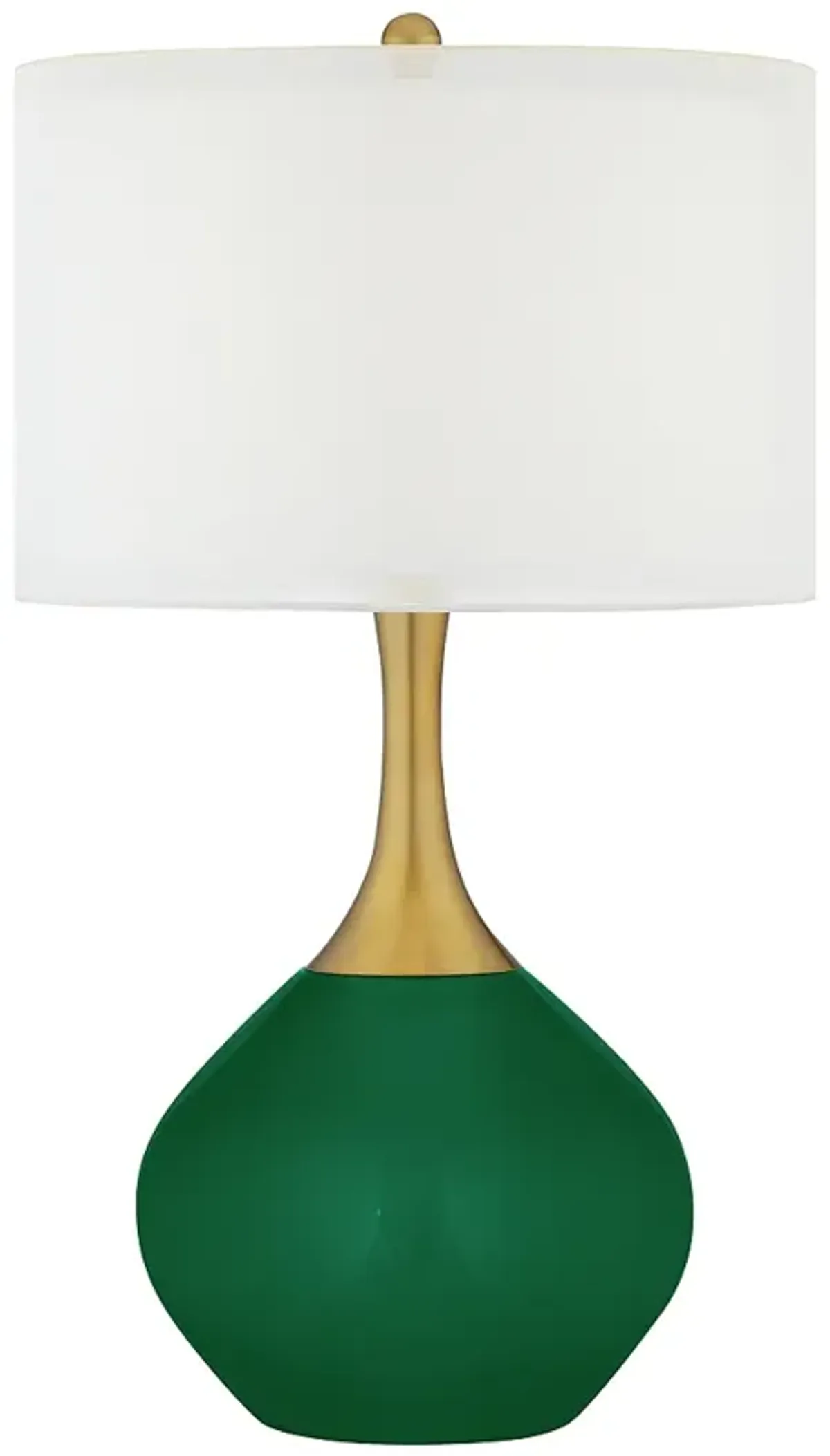 Color Plus Nickki Brass 30 1/2" High Modern Greens Table Lamp