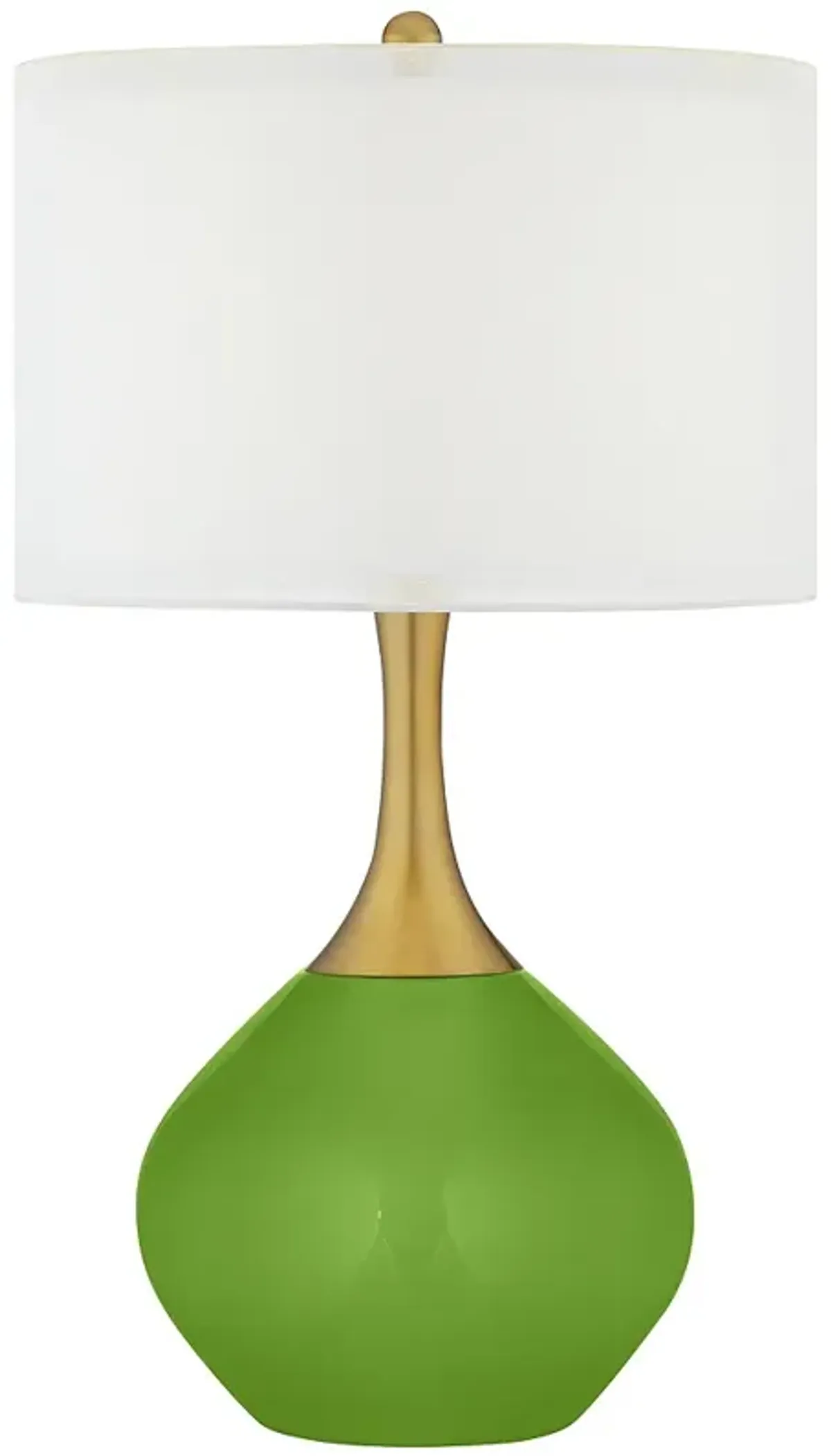Color Plus Nickki Brass 30 1/2" High Rosemary Green Modern Table Lamp