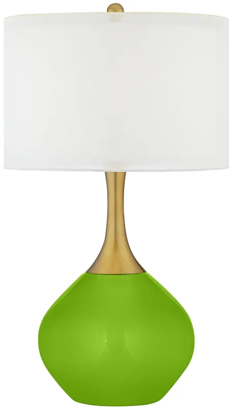 Neon Green Nickki Brass Modern Table Lamp