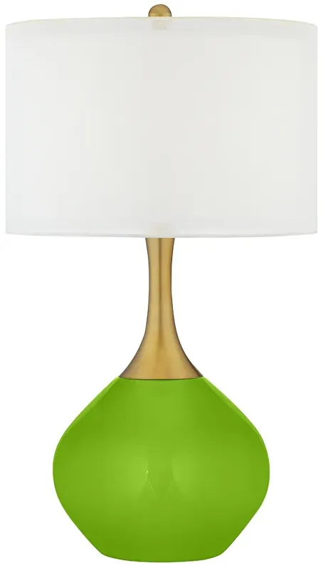 Neon Green Nickki Brass Modern Table Lamp