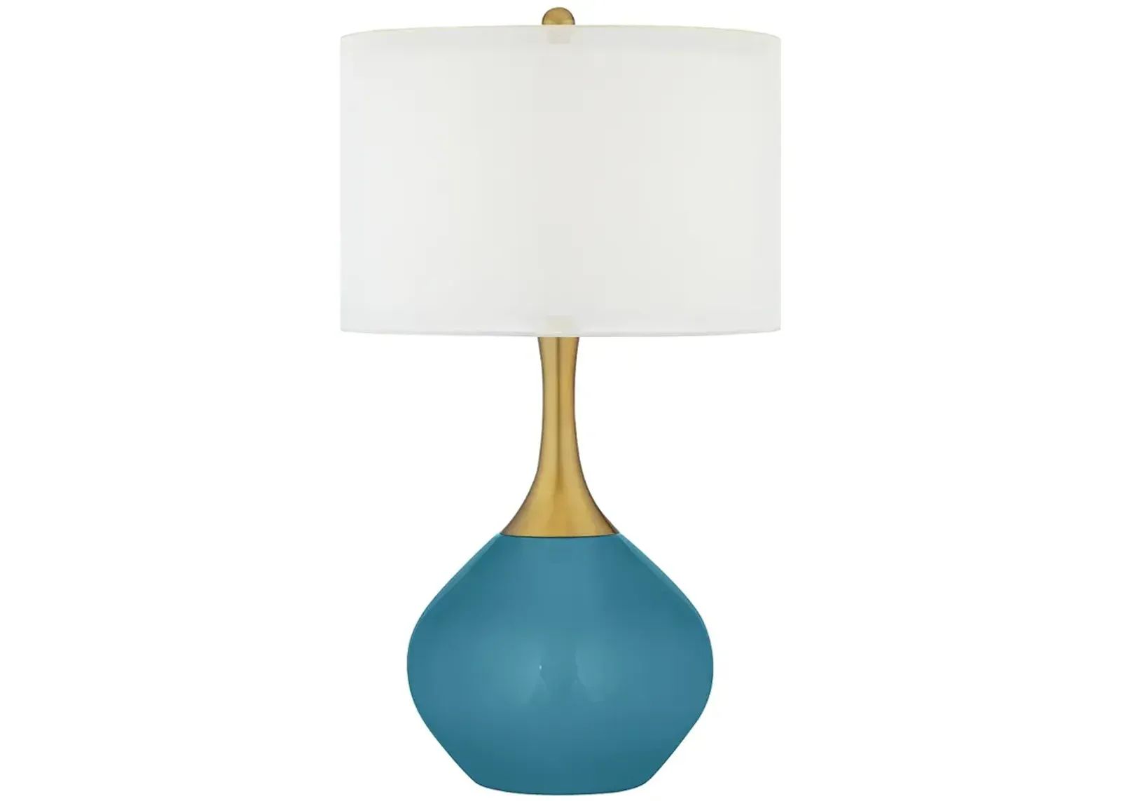 Great Falls Blue Nickki Brass Modern Table Lamp