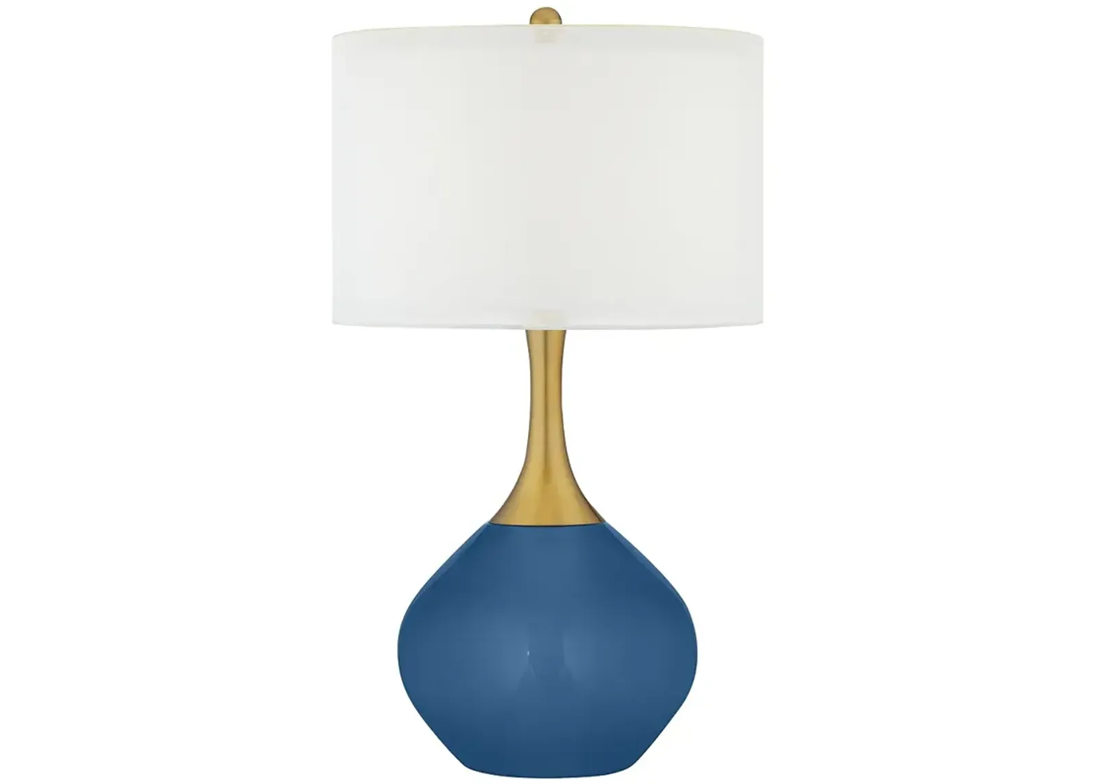 Color Plus Nickki Brass 30 1/2" Modern Luxe Regatta Blue Table Lamp