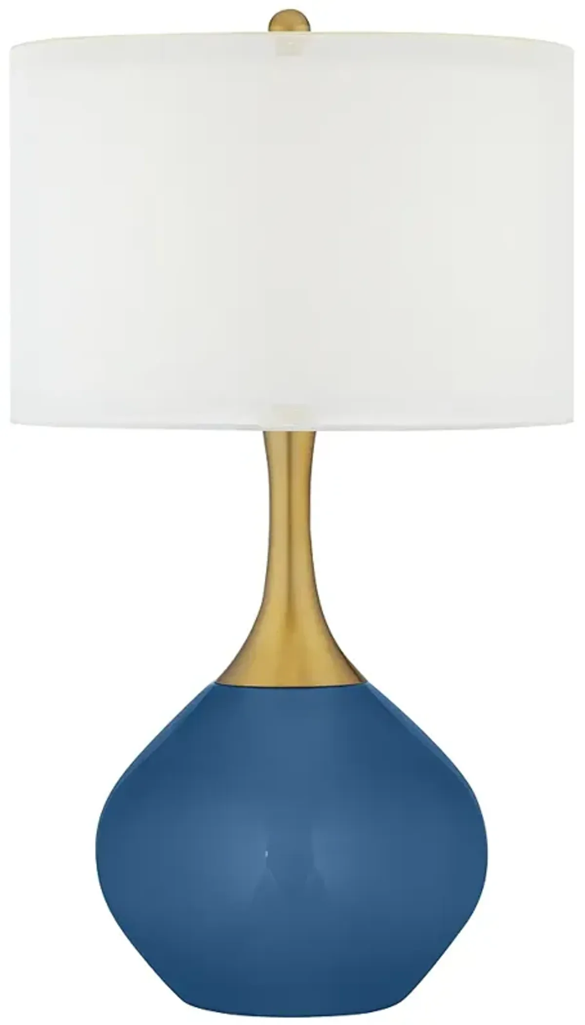 Color Plus Nickki Brass 30 1/2" Modern Luxe Regatta Blue Table Lamp