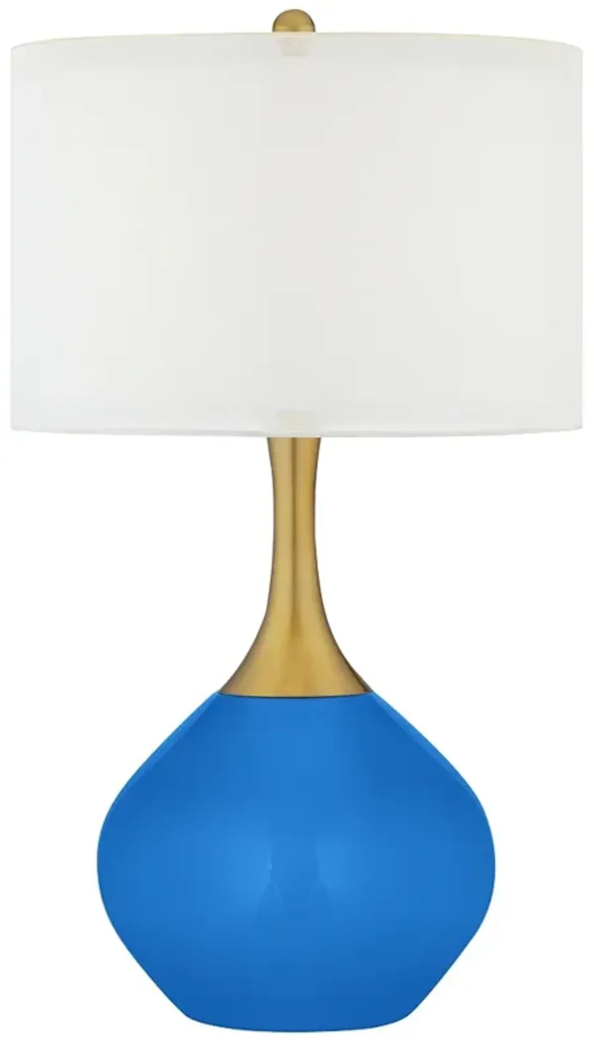 Royal Blue Nickki Brass Modern Table Lamp