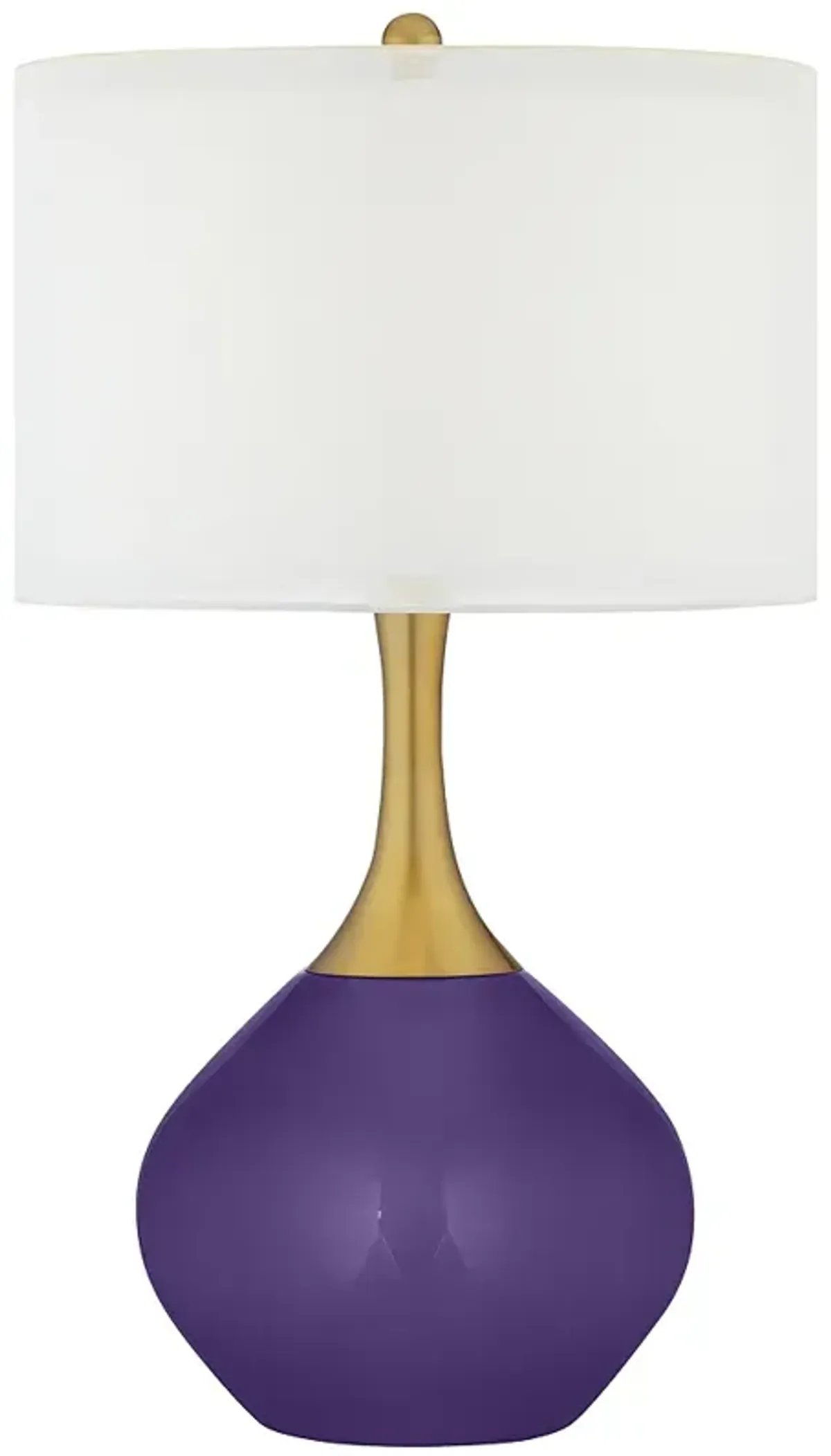 Color Plus Nickki Brass 30 1/2" High Izmir Purple Modern Table Lamp