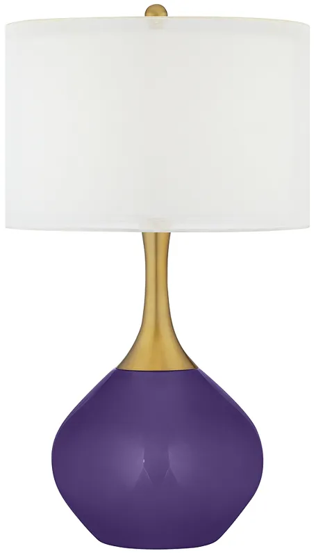 Izmir Purple Nickki Brass Modern Table Lamp