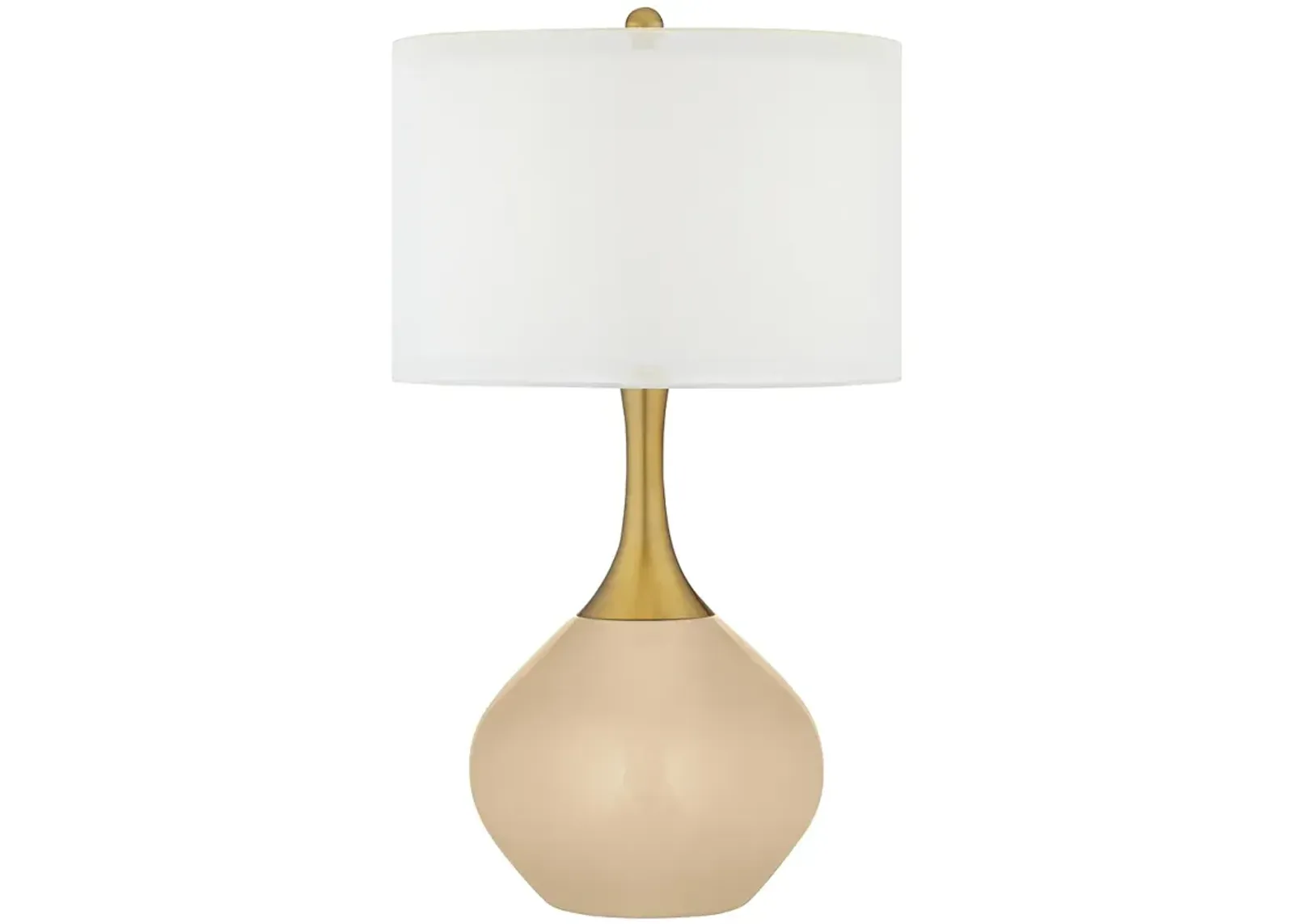 Color Plus Nickki Brass 30 1/2" Colonial Tan Modern Table Lamp